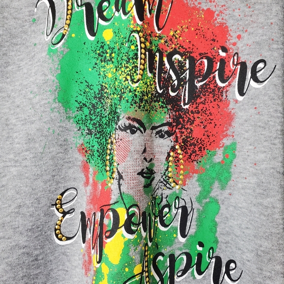 Jolie and Joy Ladies Long Hoodie Black Pride size Large L Distressed Sweater XL - Picture 3 of 4